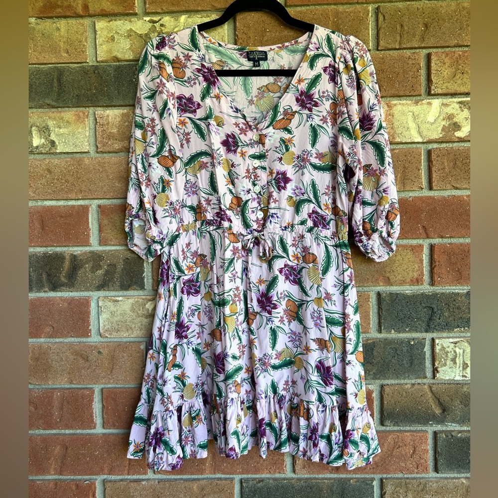 Tamga Designs - Lark dress with Floral Print in coral